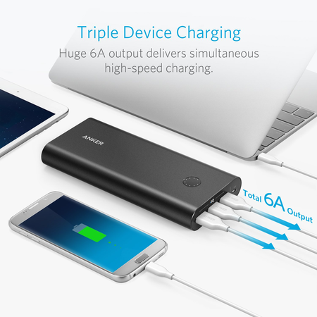 [Quick Charge] Anker PowerCore+ 26800 Premium Portable Charger with Qualcomm Quick Charge 3.0 (Aluminum 3-Port Ultra-High-Capacity External Battery) [Recharges 2X Faster]