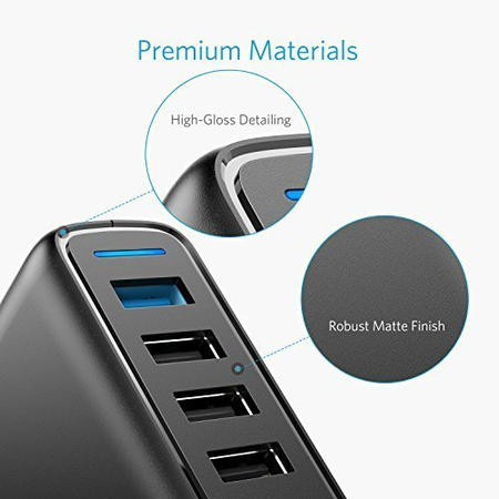Anker Quick Charge 3.0 51.5W 5-Port USB Wall Charger, PowerPort Speed 5 for Galaxy S7/S6/edge/edge+, Note 4/5, LG G4/G5, HTC One M8/M9/A9, Nexus 6, with PowerIQ for iPhone X/8/7, iPad, and MoreAnker Quick Charge 3.0 51.5W 5-Port USB Wall Charger, PowerPort Speed 5 for Galaxy S7/S6/edge/edge+, Note 4/5, LG G4/G5, HTC One M8/M9/A9, Nexus 6, with PowerIQ for iPhone X/8/7, iPad, and More