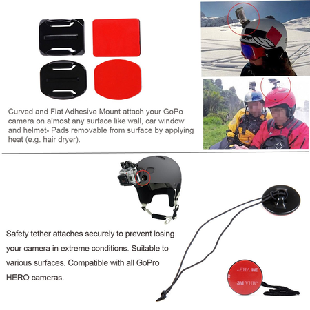 Kupton Accessories for GoPro Hero 5 Session/ Hero Session Bundle Action Camcorder Camera Accessories Mounts Waterproof Housing Case Chest Head Bike Car Backpack Clip Mount