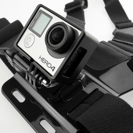 Chest Mount Harness for Gopro Hero 5, Black, Session, Hero 4, Session, Black, Silver, Hero+ LCD, 3+, 3, 2, 1 – Fully Adjustable Chest Strap - Also Includes J-Hook / Thumbscrew / Storage Bag