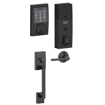 Schlage Z-Wave Connect Century Touchscreen Deadbolt with Built-In Alarm, Works with Amazon Alexa via SmartThings, Matte Black, BE469 CEN 622