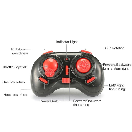 EACHINE E010 Mini UFO Quadcopter Drone 2.4G 4CH 6 Axis Headless Mode Remote Control Nano Quadcopter RTF Mode 2 (Red) …
