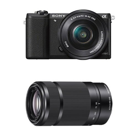 Sony Alpha a5100 Interchangeable Lens Camera with 16-50mm and 55-210mm Lenses (Black)