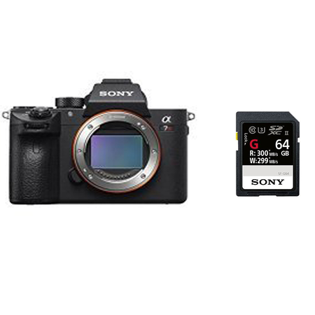 Máy ảnh và thẻ nhớ Sony a7R III 42.4MP Full-frame Mirrorless Interchangeable-Lens Camera and SF-G64/T1 High Performance 64GB Memory Card