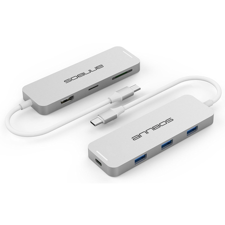 ANNBOS USB C Hub with 4K HDMI and 4 USB Ports(USB 3 x 3 + USB C)- Silver