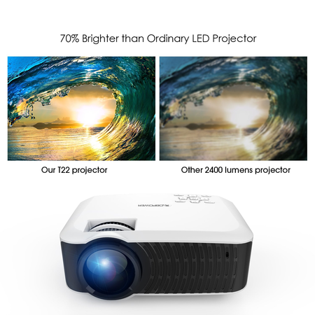 Máy chiếu DBPOWER Projector, Upgraded T22 70% Brighter LCD Video Projector Support 1080P -White