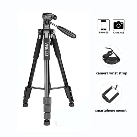 Chân máy ảnh VNEED Camera Phone Tripod 68 Inch Aluminium Lightweight Portable for DSLR SLR DV Cellphone with Carrying Bag