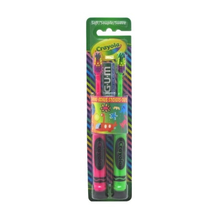 Gum Toothbrush Crayola Suction 2 Count (6 Pieces)