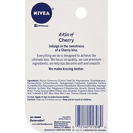 Nivea Cherry Lip Care 0.17oz (6 Pieces) Display