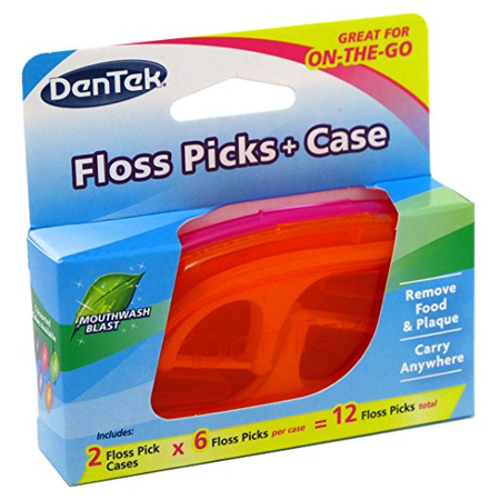 Dentek Floss Picks On The Go With Case 12 Count