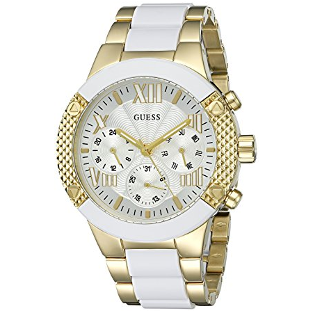 Đồng hồ GUESS Women's U0770L1 Sporty Gold-Tone Stainless Steel Watch with Multi-function Dial and Pilot Buckle