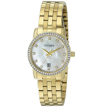 Đồng hồ Citizen Women's Quartz Stainless Steel Crystal Accented Watch with Date, EU6032-51D