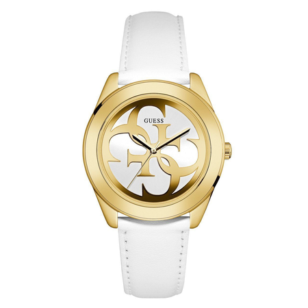 Đồng hồ GUESS Women's Stainless Steel Leather Casual Watch, Color: White (Model: U0895L2)