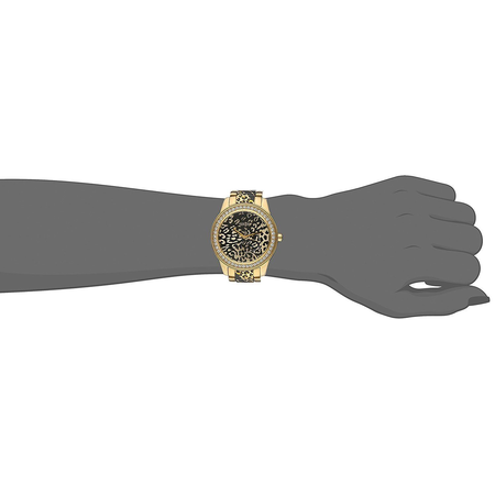 Đồng hồ GUESS Women's U0465L1 Gold-Tone Animal Print Watch