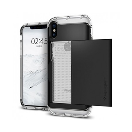 Spigen Crystal Wallet Case for Apple iPhone X - Black