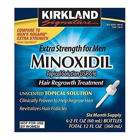 Dung dịch (Gel) mọc tóc Kirkland Minoxidil 5% Extra Strength Men's 6 Month Supply Hair Regrowth Solution