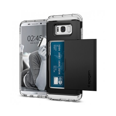 Spigen Crystal Wallet Case for Samsung Galaxy S8+ – Black