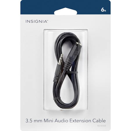 Insignia™ - 6' 3.5mm Mini Audio Extension Cable - Black