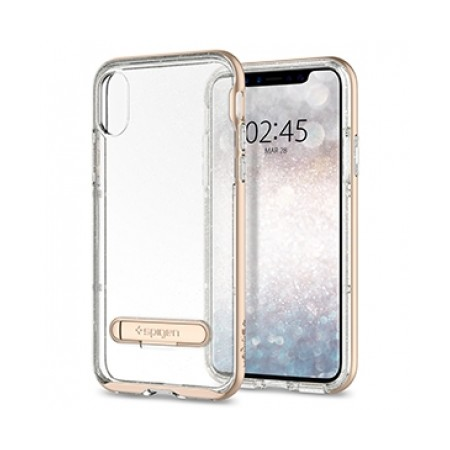 Spigen Crystal Hybrid Glitter Case for Apple iPhone X - Gold Quartz
