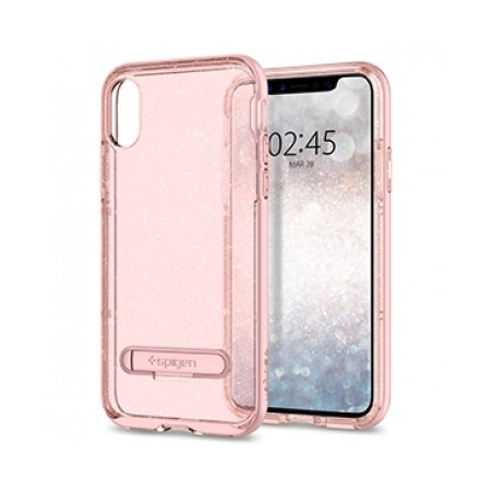 Spigen Crystal Hybrid Glitter Case for Apple iPhone X - Rose Quartz
