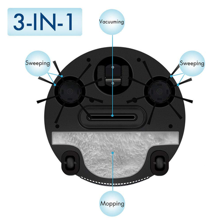 Robot lau nhà Dingji Convenient Smart Auto Rechargeable Smart Robot Vacuum Cordless 3-in-1 Dry Wet Floor Mop Cleaner