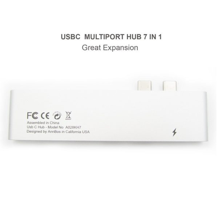 USB-C Hub AnnBos 7-in-1 Type C Hub A028KH7 (Silver)