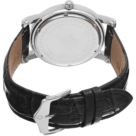 Akribos XXIV Akribos Cream Dial Black Leather Men's Watch AK632SSW