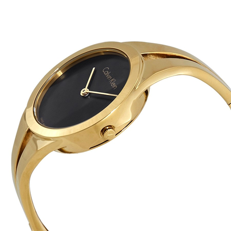 Calvin Klein Addict Black Dial Gold-tone  Ladies Watch K7W2S511