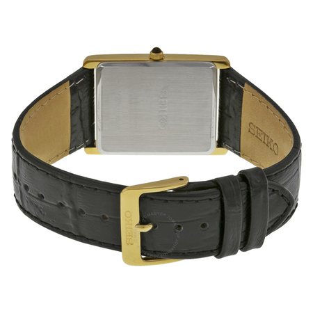 Seiko Solar White Dial Black Leather Men's Watch SUP880