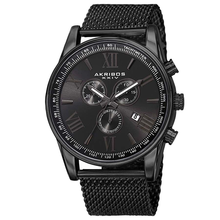 Akribos XXIV Black Dial Chronograph Men's Watch AK813BK