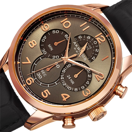 Akribos XXIV Chronograph Black Dial Men's Watch AK1004RGBK