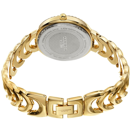 Akribos XXIV Diamond Gold Tone Dial Ladies Watch AK1050YG