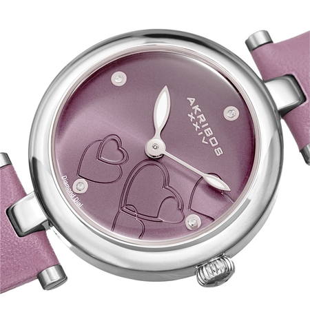 Akribos XXIV Diamond Purple Dial Ladies Watch AK1044LV