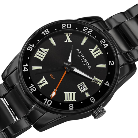 Akribos XXIV GMT Black Dial Men's Watch AK1055BK