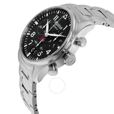 Alpina Startimer Black Dial Stainless Steel Bracelet Men's Watch AL-372B4S6B