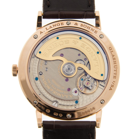 A. Lange & Sohne Saxonia Rose Gold Diamond Brown Leather Men's Watch 842.032