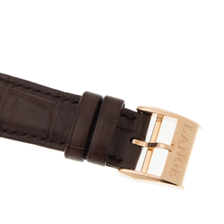 A. Lange & Sohne Saxonia Rose Gold Diamond Brown Leather Men's Watch 842.032