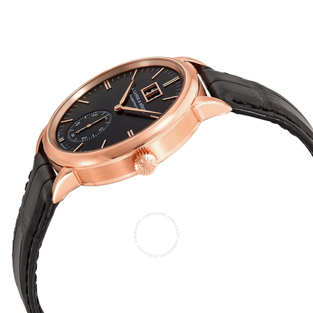 A. Lange & Sohne Saxonia Black Dial Men's 18kt Rose Gold Leather Watch 381.031