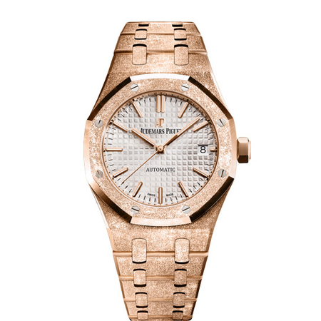 Audemars Piguet Royal Oak Frosted Pink gold-toned Dial Automatic Ladies 18kt Rose Gold Watch 15454OR.GG.1259OR.03