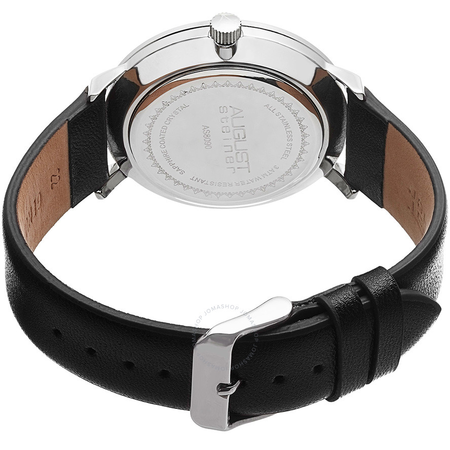 August Steiner Black Dial Black Leather Men's Watch AS8090BK