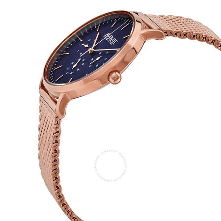 August Steiner Mesh Bracelet Blue Dial Men's Watch AS8255RGBU