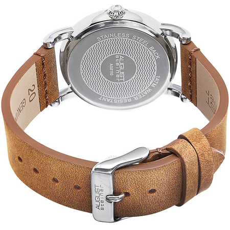 August Steiner Champagne Dial Brown Leather Ladies Watch AS8110BR