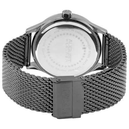 August Steiner Men's Gunmetal Mesh Watch AS8223GN