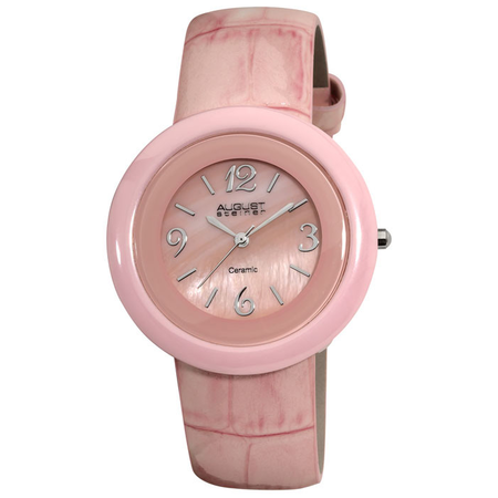 August Steiner Pink Ceramic Ladies Watch AS8028PK