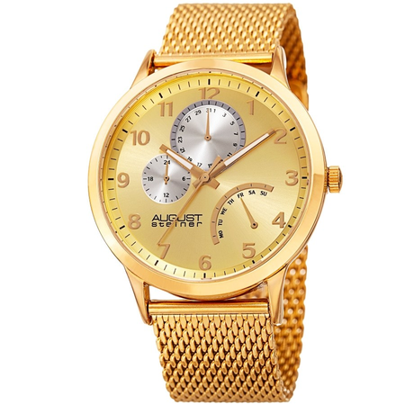 August Steiner Gold Tone Dial Men's Watch AS8230YG