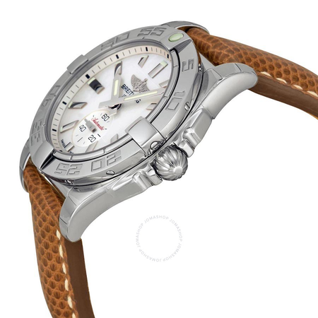 Breitling Galactic 36 Automatic  Mother of Pearl Dial Brown Lizard Leather Unisex Watch A3733012-A716BRZT
