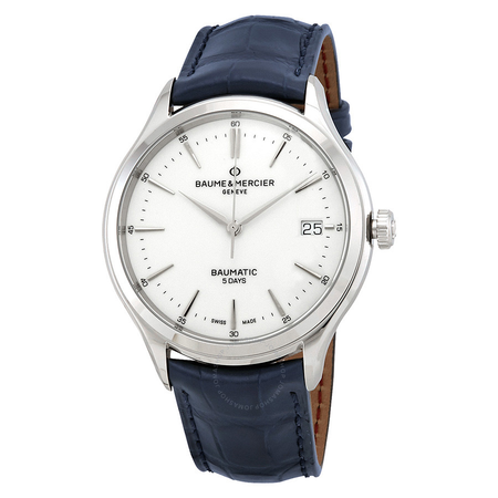 Baume et Mercier Clifton Baumatic Automatic White Dial Men's Watch 10398