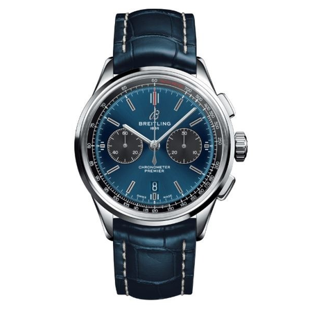 Breitling Premier Chronograph Automatic Chronometer Blue Dial Men's Watch AB0118A61C1P2