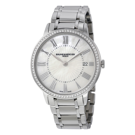 Baume et Mercier Baume and Mercier Mother of Pearl Dial Diamond Stainless Steel Ladies Watch 10227