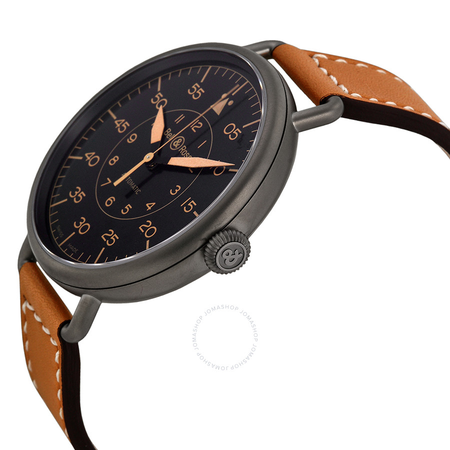 Bell and Ross WW1 Heritage Automatic Black Dial Tan Leather Men's Watch BRWW192-HERITAGE BRWW192-HER/SCA